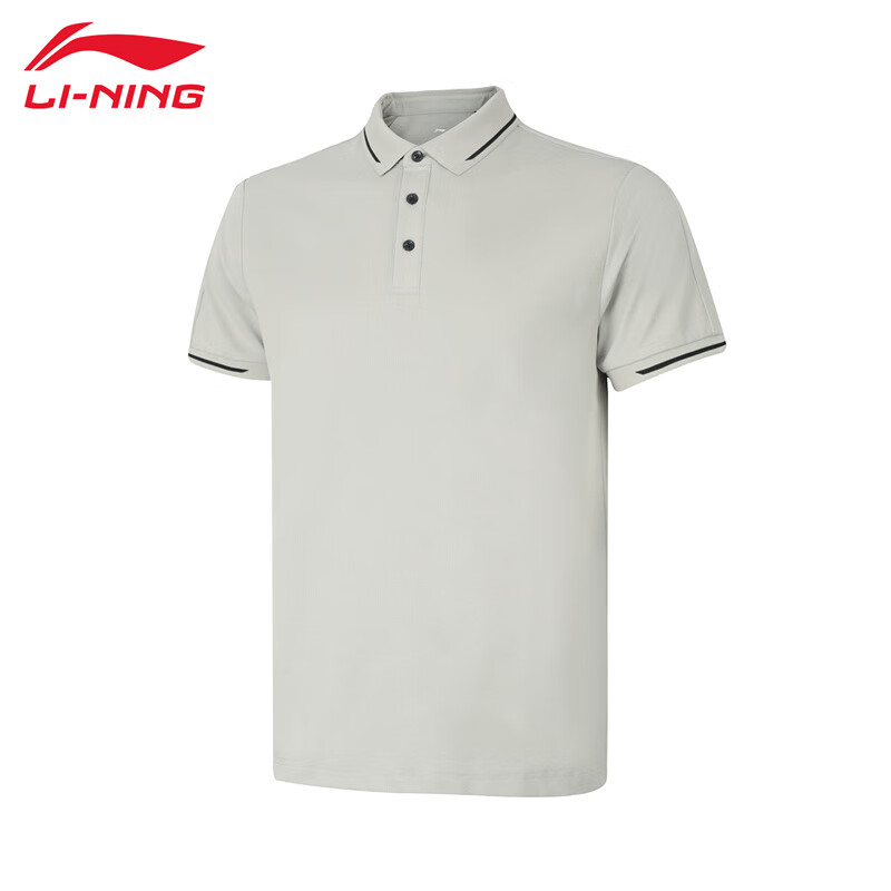李宁（LI-NING） APLU201-3男士运动时尚舒适透气男款短袖POLP衫灰色XXL码