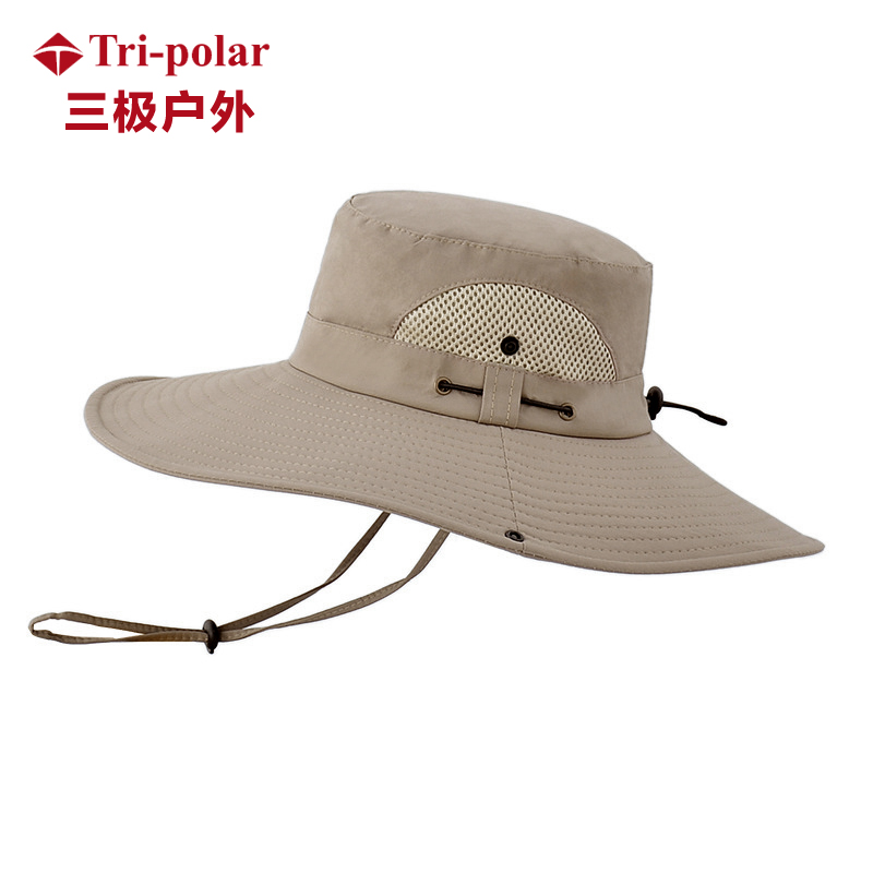 三极户外（Tri-polar） TP6458渔夫帽男夏季大檐遮阳户外帽登山太阳帽卡其色