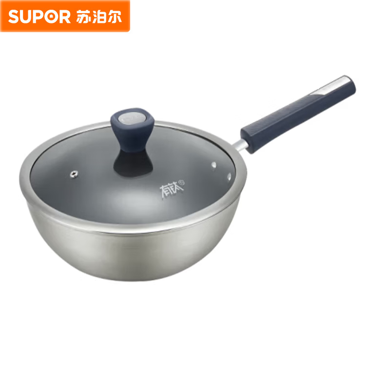 苏泊尔（SUPOR） CC28JG3炒锅有钛无涂层不粘锅家用炒锅不锈钢锅炉灶通用