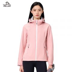 伯希和（Pelliot） 秋软壳冲锋保暖外套女 12230602 樱花粉 L