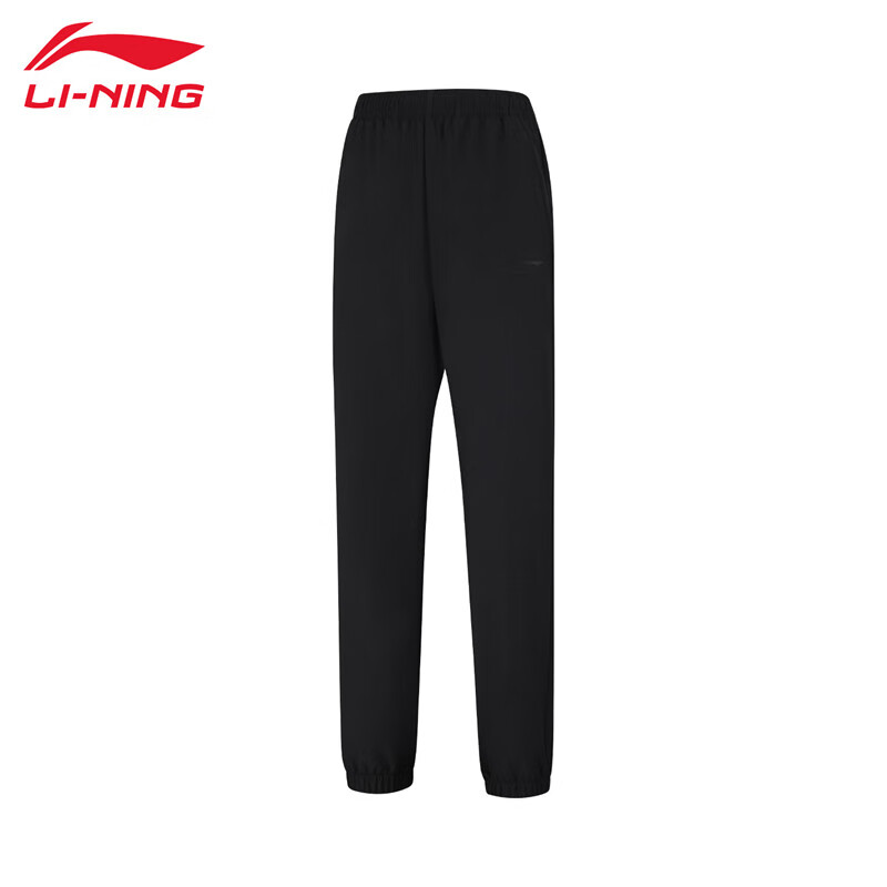 李宁（LI-NING） AYKV094-1女士舒适透气运动长裤休闲裤排汗速干裤黑色L码