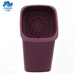 兰诗（LAUTEE） 茶渣过滤桶 垃圾桶塑料茶台废水桶过滤垃圾茶水桶 紫色方形大号