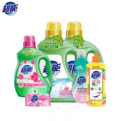 超能 炫彩香氛清洁套装 清洁组合6件 860g+222g+2.88kg两瓶+1kg+500g