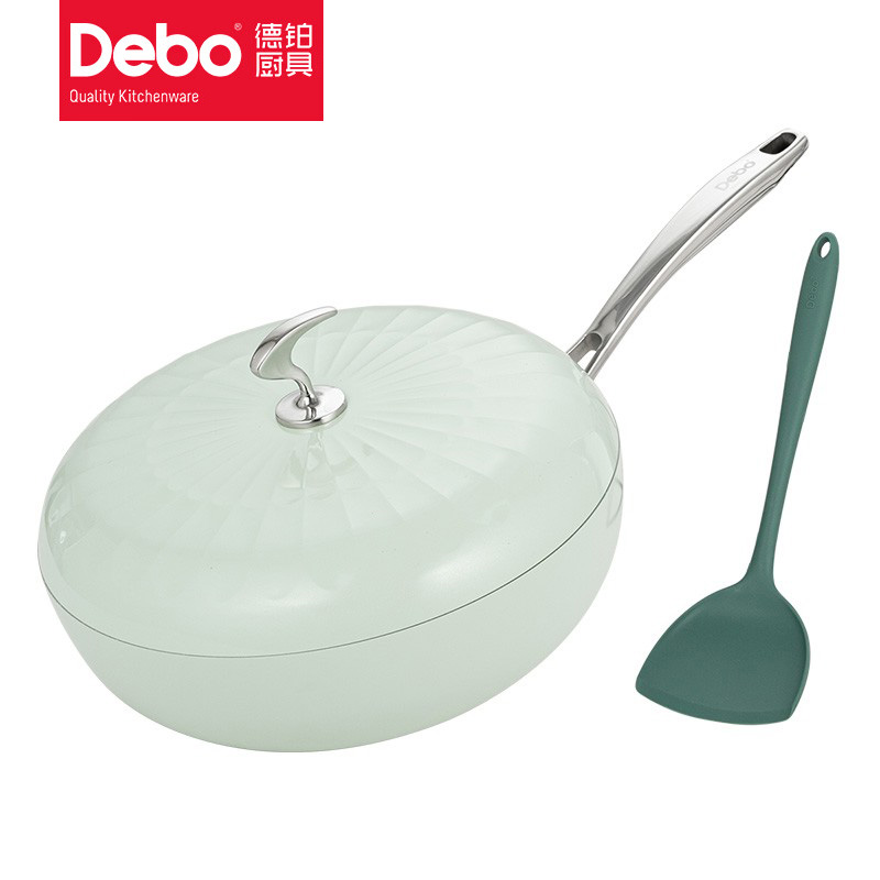 德铂（Debo） DEP-842伊丽莎白炒锅铝合金炒菜锅32cm 不易黏锅复合锅底