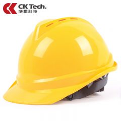 成楷科技（CK-Tech） 新国标安全帽 工地建筑施工ABS防砸抗冲击透气 V字型可印字 CKT-V1 黄色 1顶