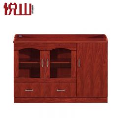 悦山 茶水柜办公储物矮柜油漆置物文件柜落地柜矮柜 三门 1200W*400D*850H 个