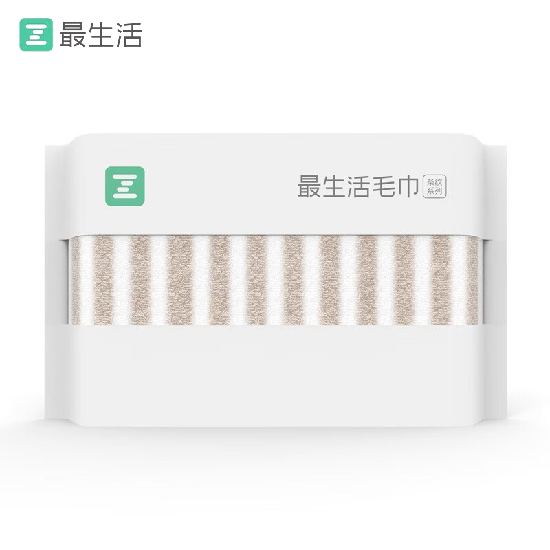 最生活（a-life） A-1171条纹系列毛巾厚款34*80cm棕色