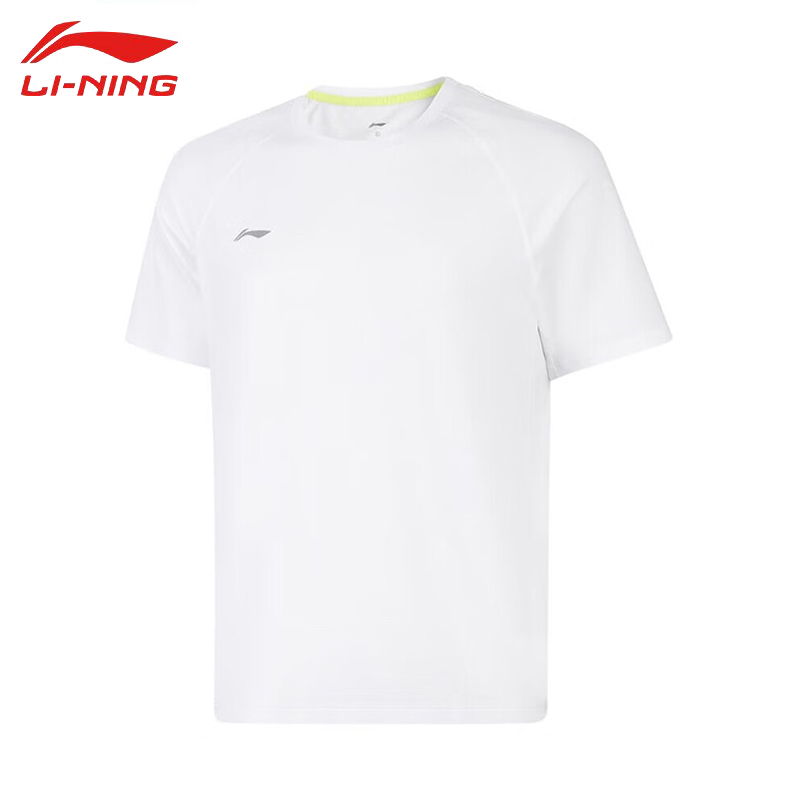 李宁（LI-NING） ATSV437-6男士舒适透气短袖亲肤运动上衣标准白6XL码
