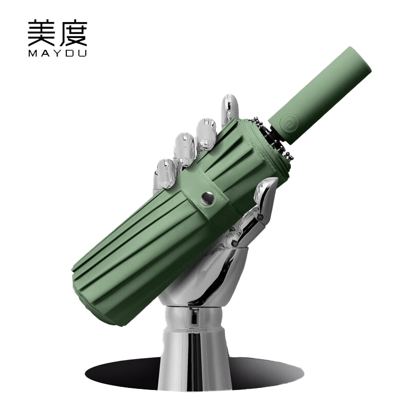 美度（MAYDU） M3316全自动黑胶晴雨伞防晒防紫外线晴雨两用太阳伞加大雨伞暗夜绿