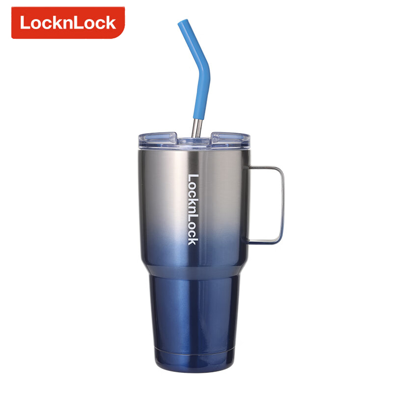 乐扣乐扣（LOCK&LOCK） LHC6795FU家用品镜蓝双饮冰霸杯保温杯保冷杯 大容量蓝色 800ml