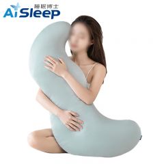 睡眠博士（AiSleep） 睡觉抱枕 侧睡夹腿神器超大长条抱枕女生床上陪睡可拆卸靠枕103*53*18cm青色
