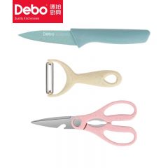 徳铂（Debo） 格里芬削皮刀水果刀剪刀三件套 DEP-807