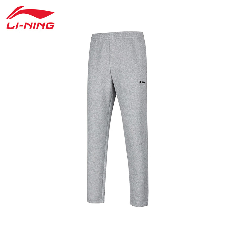 李宁（LI-NING） AKLTB41-2舒适保暖卫裤男子健身系列新款运动裤直筒裤花灰4XL