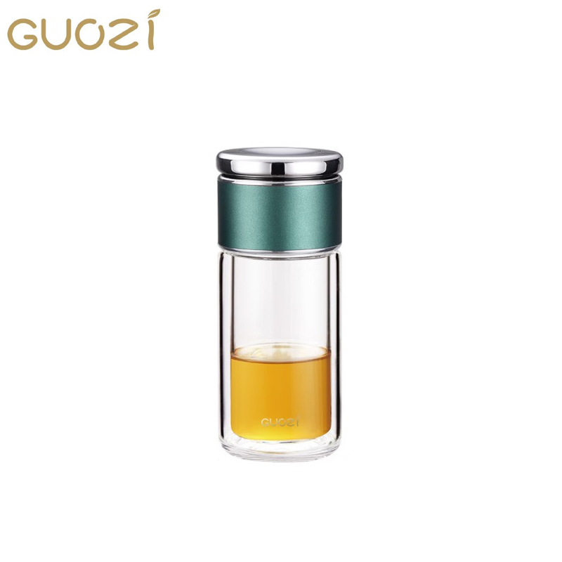 果兹 水杯茶杯居家办公室星羽控茶杯双层玻璃杯 225ML GZ-S54