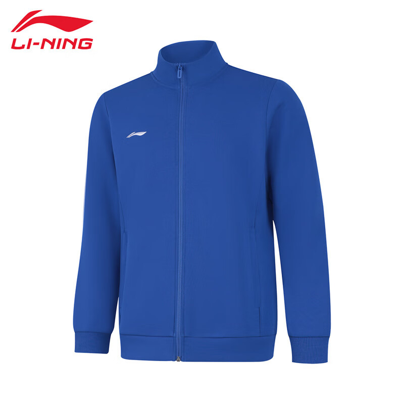 李宁（LI-NING） 柔软舒适保暖男款开衫无帽卫衣AWDUA75-4彩蓝色L码