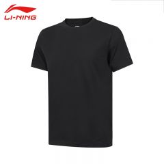 李宁（LI-NING） AHSUA49-2新款男性短袖文化衫透气亲肤上衣黑色3XL码
