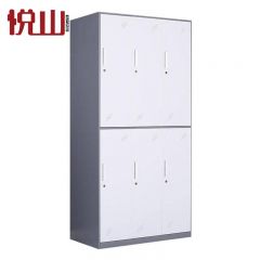 悦山 更衣柜员工柜带锁储物柜铁皮衣柜 六门更衣柜 900*500*1850mm 台