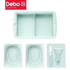 德铂（Debo） 厨房工具果蔬沥水盒陶瓷瓜刨套装斯内普瓜果刀刨多功能料理盒DEP-750一套