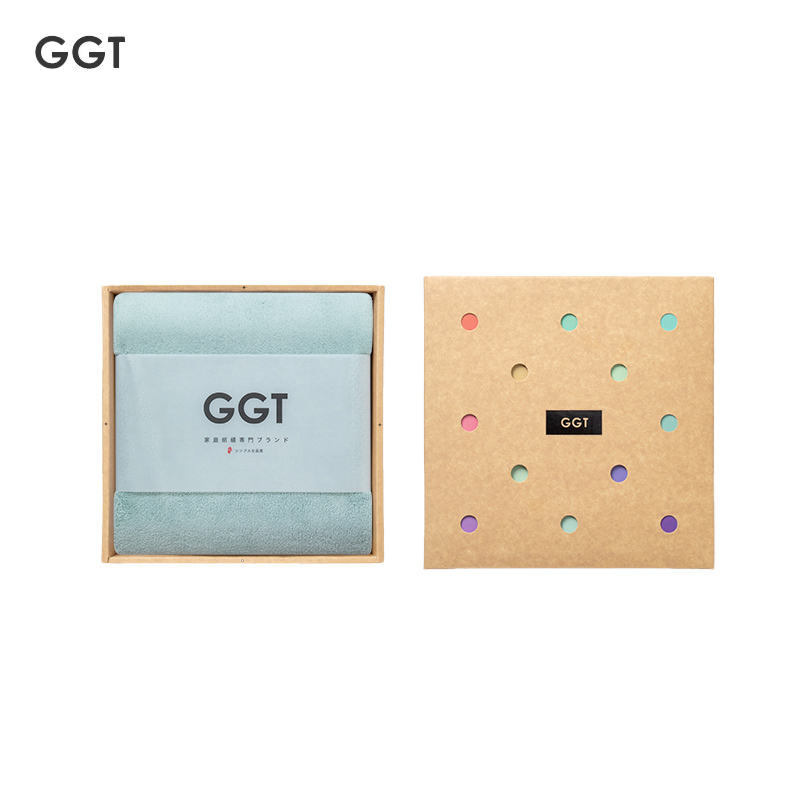 GGT 日本雪花绒浴巾礼盒加大加厚款送礼成人大浴巾速干男女洗澡巾浴巾礼盒装千草70*140cm