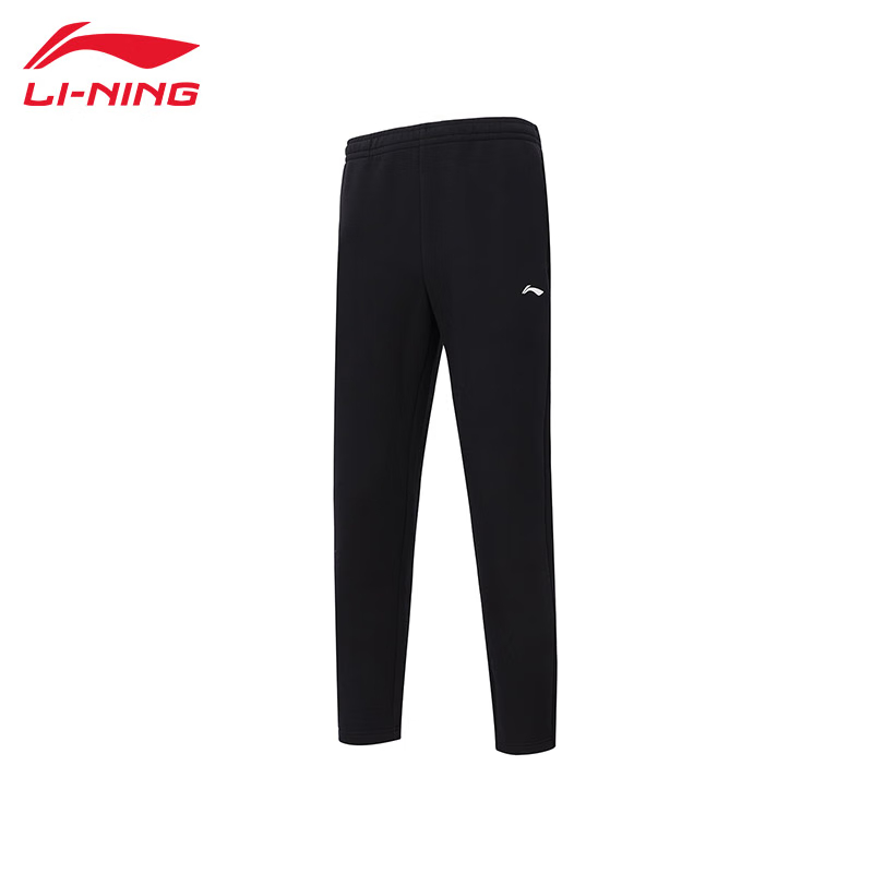 李宁（LI-NING） AKLTB41-1舒适保暖卫裤男子健身系列新款运动裤直筒裤黑色S