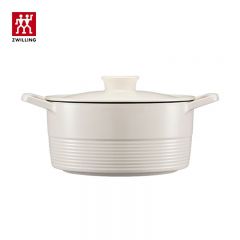 双立人（ZWILLING） 龙铸铁锅22cm 珐琅锅焖烧炖煮家用餐厅厨房 1020392 （白色铸铁）