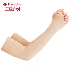 三极户外（Tri-polar）TP1137夏季冰丝手套袖套男女护臂户外开车骑行女士遮阳冰袖一双肤色