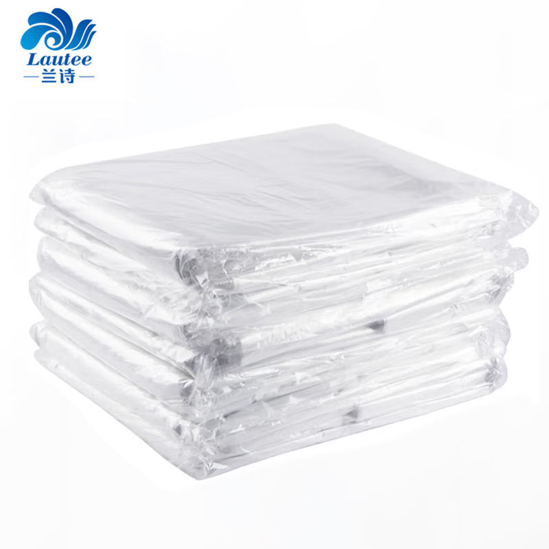 兰诗（LAUTEE） 白色塑料袋 大号透明平口垃圾袋 50x60cm 100只装2.5丝