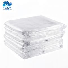 兰诗（LAUTEE） 白色塑料袋 大号透明平口垃圾袋 50x60cm 100只装2.5丝