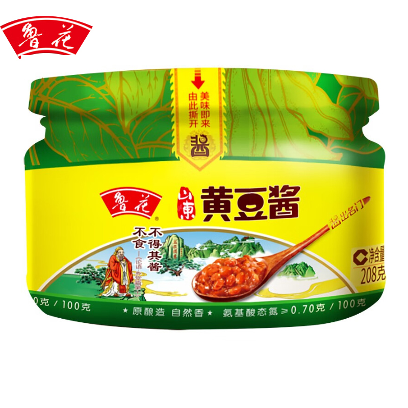 鲁花 炒菜拌面调料酱下饭酱 黄豆酱208g