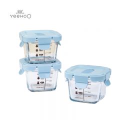 英氏（YEEHOO） FS05C-PP盖玻璃辅食盒海蓝140mL
