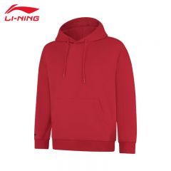 李宁（LI-NING） 柔软舒适保暖中性款套头连帽卫衣AWDUD09-8公牛红S