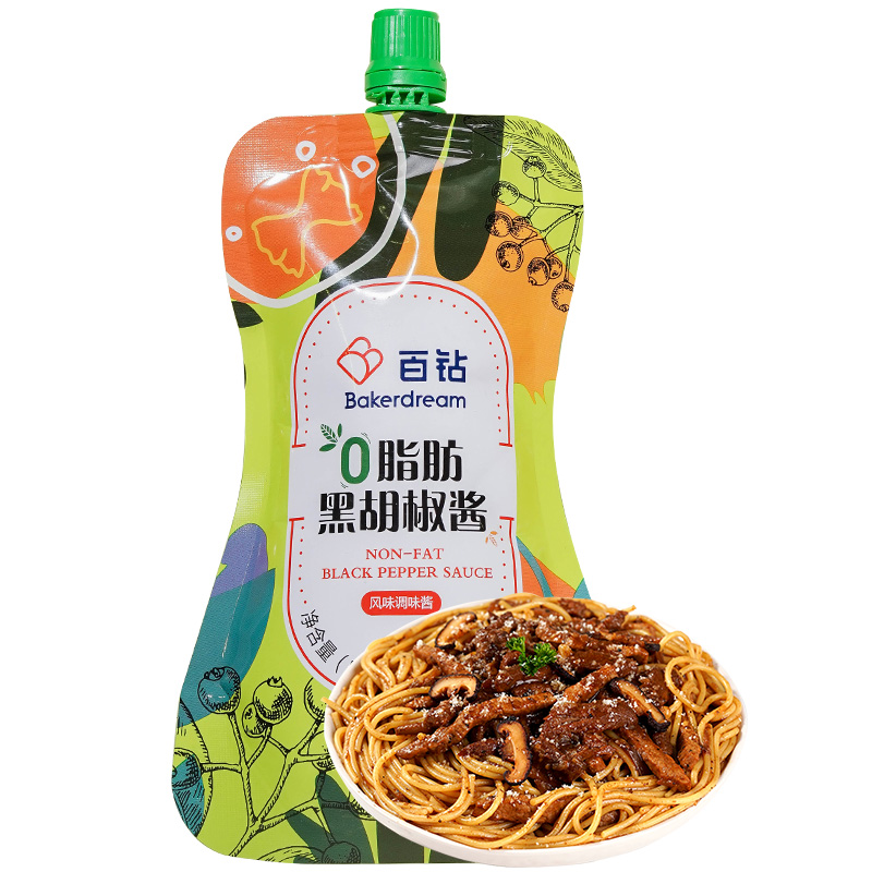 百钻 0脂肪黑胡椒酱250g 黑椒汁家用拌面牛排酱烤肉烧烤意大利面