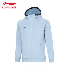 李宁（LI-NING） 柔软舒适保暖男款开衫连帽卫衣AWDT993-3净空蓝4XL码