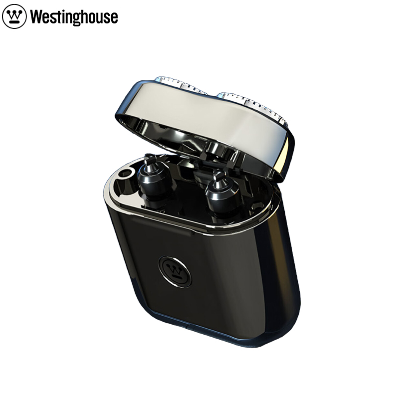 西屋（Westinghouse） 男士电动剃须刀便携迷你充电式胡须刀刮胡刀节 【手帕纸大小*曜石黑】 礼盒装  R203
