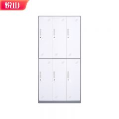 悦山 更衣柜员工柜带锁储物柜铁皮衣柜 六门更衣柜900*500*1850