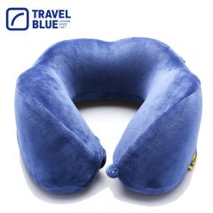 蓝旅（TRAVEL BLUE） 216记忆棉填充连帽u型枕多功能脖子颈椎护颈枕飞机高铁人体工程学连帽颈枕深蓝色