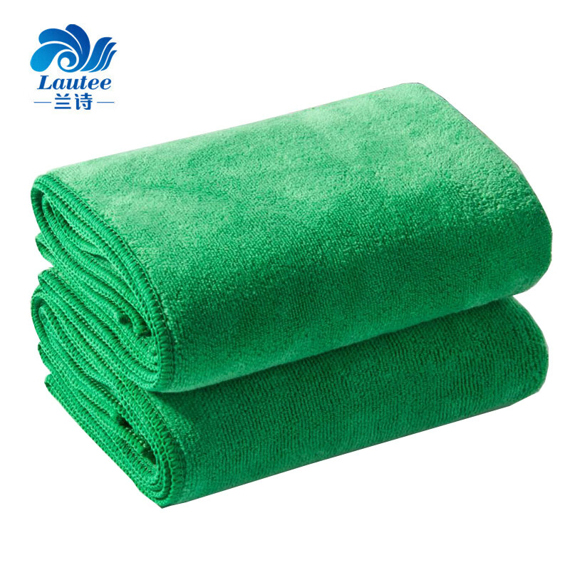 兰诗（LAUTEE） 加厚超细纤维毛巾定制毛巾超强吸水巾绿色30*70cm10条装 FW-2054
