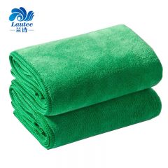 兰诗（LAUTEE） 加厚超细纤维毛巾定制毛巾超强吸水巾绿色30*70cm10条装 FW-2054