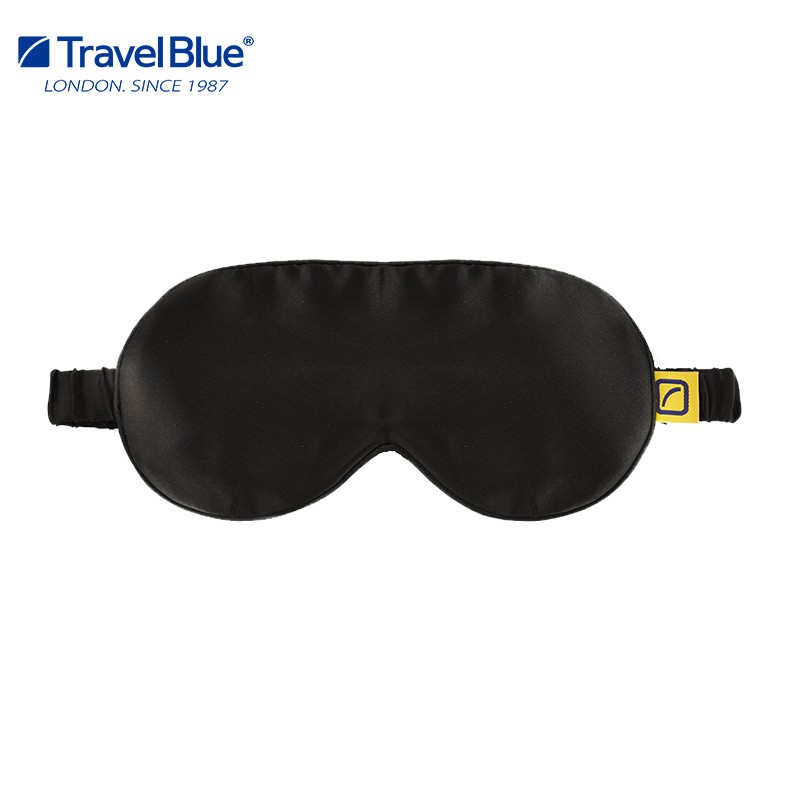 蓝旅（TRAVEL BLUE） 100%真丝眼罩睡眠遮光透气桑蚕丝填充眼罩 457黑色
