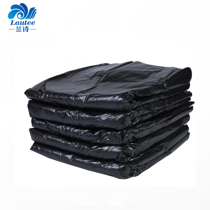 兰诗（LAUTEE）加厚加大平口黑色大垃圾袋酒店环卫物业 60*80cm* 50个/包