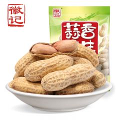 徽记 坚果炒货花生带壳花生米休闲小吃炒货干果零食 蒜香花生120g/袋（三包起发）