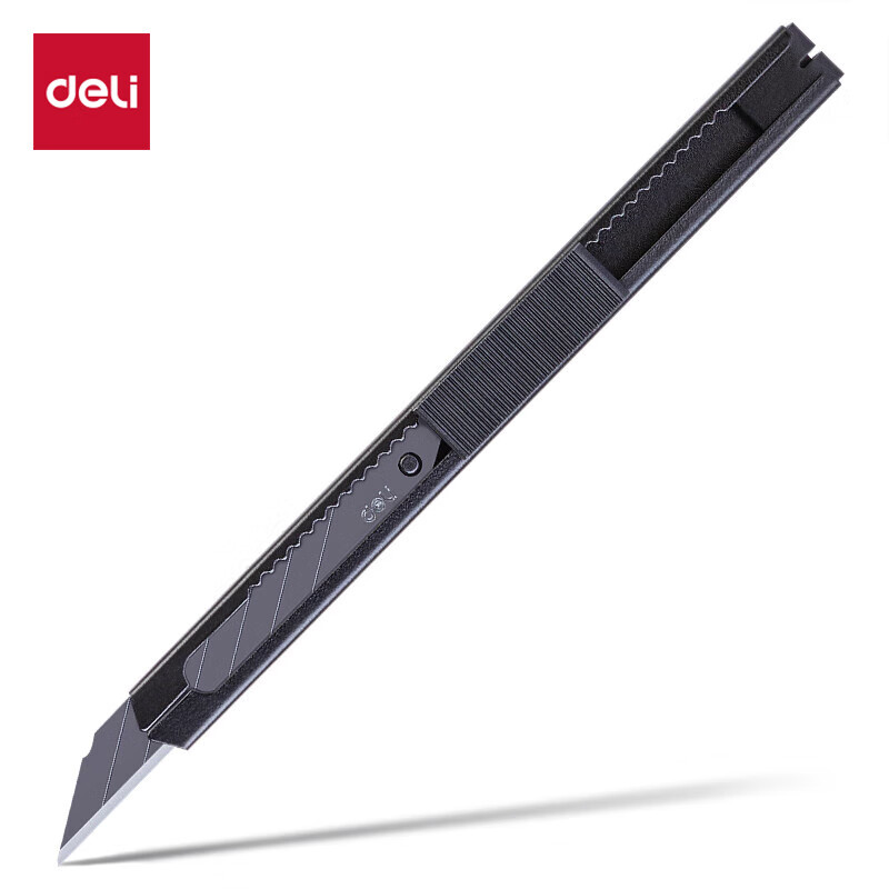 得力（deli） 小号30°薄款黑刃金属外壳办公家用美工刀/裁纸刀 办公用品 TD201