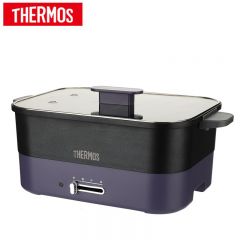 膳魔师（THERMOS）  6L电火锅鸳鸯锅家用火锅不粘锅专用一体锅电煮锅涮肉锅火锅防干烧简单操作家用宿舍 EHA-4361A 紫色