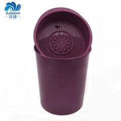 兰诗（LAUTEE） 茶渣过滤桶 垃圾桶塑料茶台废水桶过滤垃圾茶水桶 紫色圆形大号
