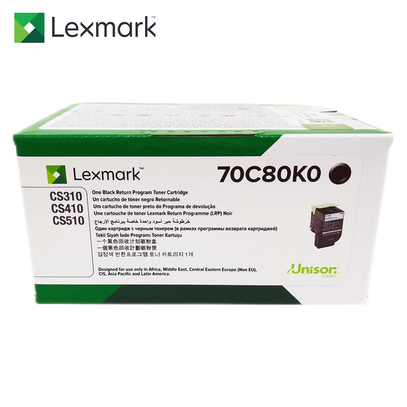 利盟（Lexmark）70C80K0黑色粉盒 (适用CS/310/410/510dn机型) 约1000页