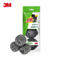 3M 思高金属钢丝球3枚*1包不锈钢厨房清洁球刷锅刷碗球