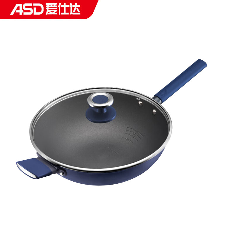 爱仕达（ASD） 炒锅0涂层钛晶不粘炒锅32cm高端锅具CC32Z8Q电磁炉通用