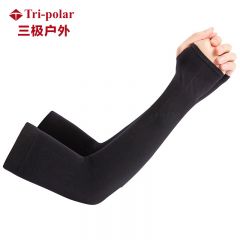 三极户外（Tri-polar）TP1137夏季冰丝手套袖套男女护臂户外开车骑行女士遮阳冰袖一双黑色