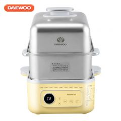 大宇（DAEWOO） DYZG-1568黄色14.5L家用多功能电蒸锅大容量双层不锈钢蒸炖可预约保温蒸锅
