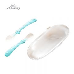 英氏（YEEHOO） C77A星辰花婴儿硅胶勺海蓝色